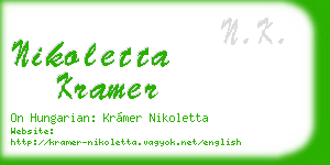 nikoletta kramer business card