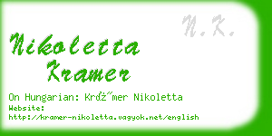 nikoletta kramer business card